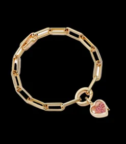 Single Heart Locket Link Bracelet