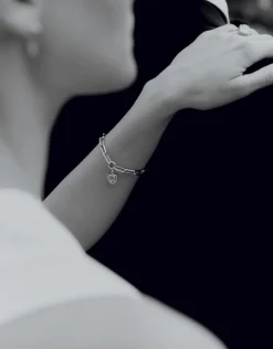 Single Heart Locket Link Bracelet