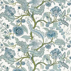 Sinhala Linen Print Fabric in Sky