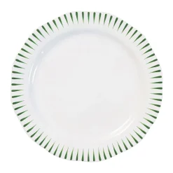 Sitio Stripe Dinner Plate in Basil