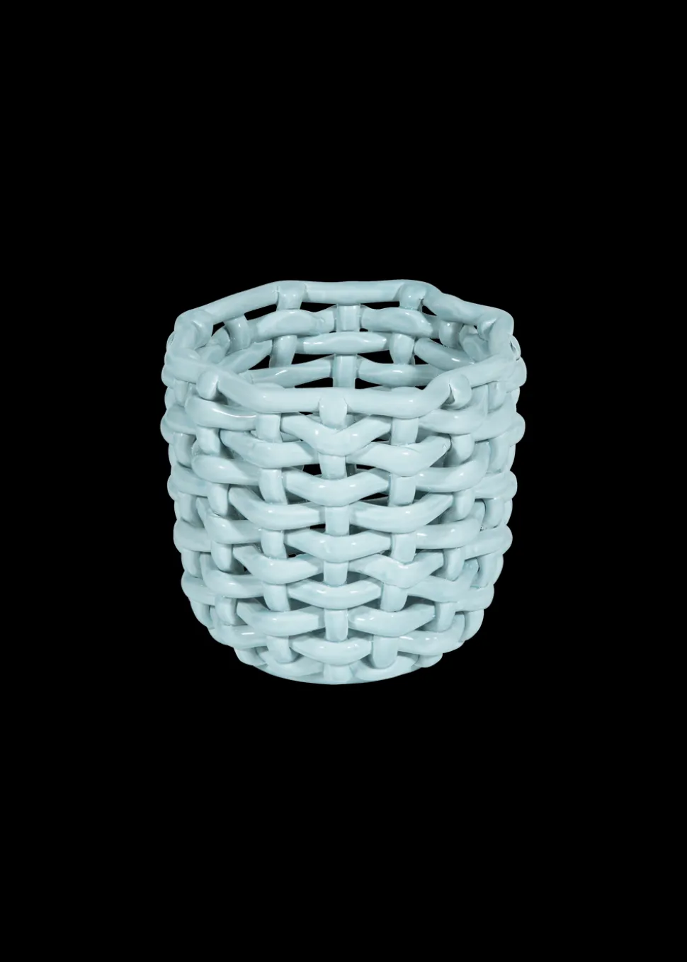 Sky Blue Basketweave Planter