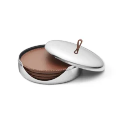 Sky Leather Coaster Set, 4 Pcs