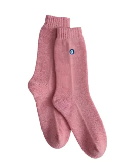 Sleeping Socks Evil Eye in Rose