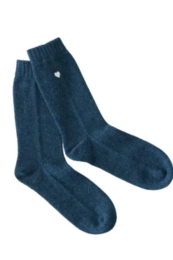 Sleeping Socks Heart in Midnight