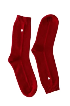 Sleeping Socks Heart in Scarlet