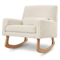 Sleepytime Rocker in Ivory Boucle with Light Legs