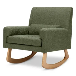 Sleepytime Rocker in Olive Boucle with Light Legs