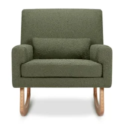 Sleepytime Rocker in Olive Boucle with Light Legs