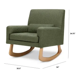 Sleepytime Rocker in Olive Boucle with Light Legs