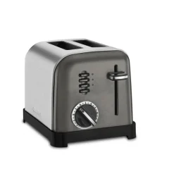 2-Slice Metal Classic Toaster in Black Stainless