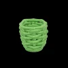 Small Apple Green Basketweave Planter