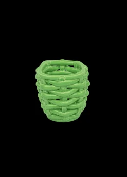 Small Apple Green Basketweave Planter