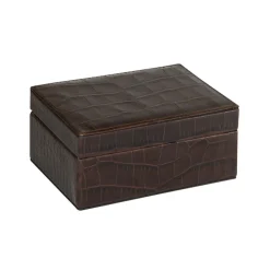 Small Box in Crocodile Embossed Leather
