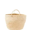 Small Braided Raffia Basket Natural