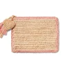 Small Raffia Pouch with Border