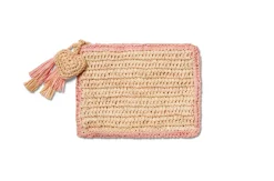 Small Raffia Pouch with Border