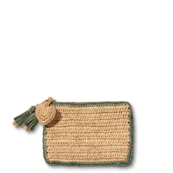 Small Raffia Pouch with Border