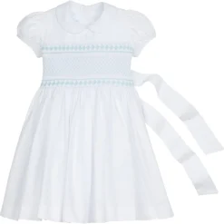 Smocked Emery Dress in Light Blue