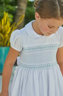 Smocked Emery Dress in Light Blue