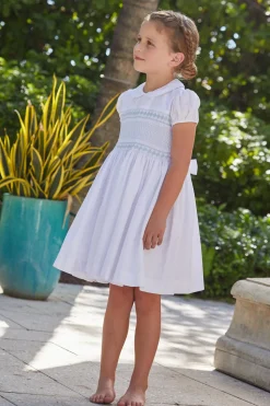 Smocked Emery Dress in Light Blue