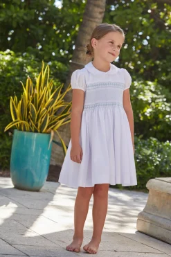 Smocked Emery Dress in Light Blue