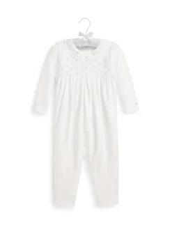 Smocked Organic Cotton Coverall