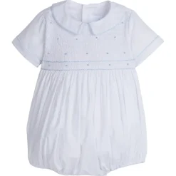Smocked Theodore Bubble in Light Blue