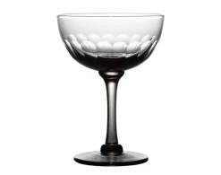 Smoky Champagne Saucers With Lens Design, Set of 4