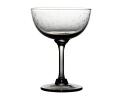 Smoky Champagne Saucers With Stars Design, Set of 4