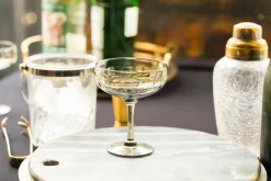 Smoky Cocktail Glasses With Lens Design, Set of 4