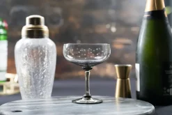 Smoky Cocktail Glasses With Stars Design, Set of 4