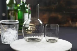 Smoky Crystal Carafe Set With Lens Design