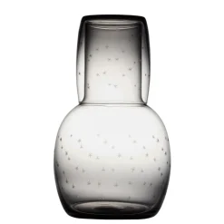Smoky Crystal Carafe Set With Stars Design