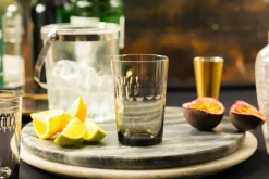 Smoky Tumblers With Lens Design, Set of 4