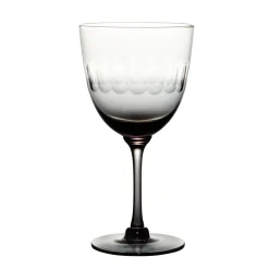 Smoky Wine Glasses With Lens Design, Set of 4