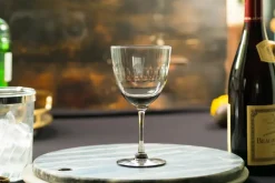 Smoky Wine Glasses With Lens Design, Set of 4