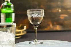 Smoky Wine Glasses With Ovals Design, Set of 4