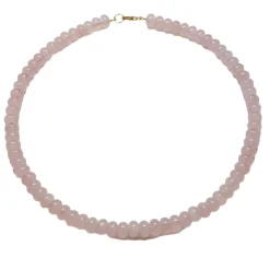 Smooth Rose Quartz Candy Necklace