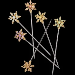 Snowflake Cocktail Picks in Pastel