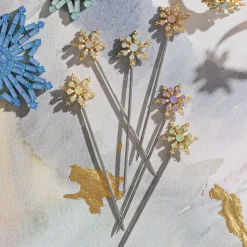 Snowflake Cocktail Picks in Pastel