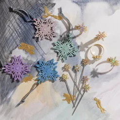 Snowflake Cocktail Picks in Pastel