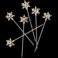 Snowflake Cocktail Picks in Crystal