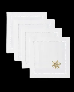 Snowflake Gold Cocktail Napkin Set