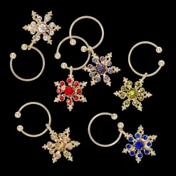 Snowflake Wine Charms in Jewel Tones
