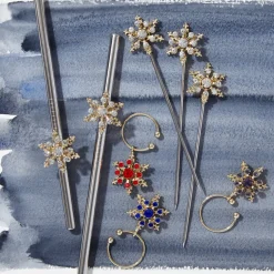 Snowflake Wine Charms in Jewel Tones