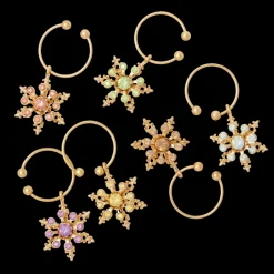 Snowflake Wine Charms in Pastels