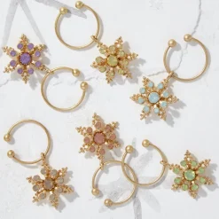 Snowflake Wine Charms in Pastels