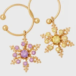 Snowflake Wine Charms in Pastels