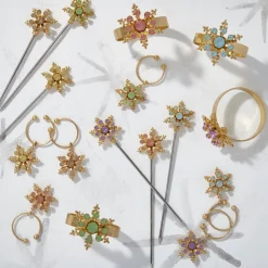 Snowflake Wine Charms in Pastels