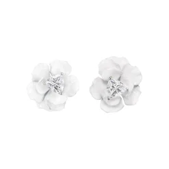 Snowflower Rose Studs